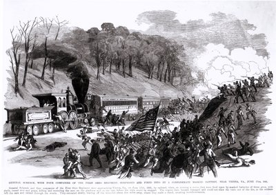 General Schenck with Four Companies of the First Ohio Regiment, Surprised and Fired into by a Confederate Masked Battery, near Vienna, VA., June 17th 1861, from 
